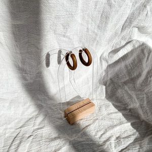 Handmade Brown Marbled Hoops